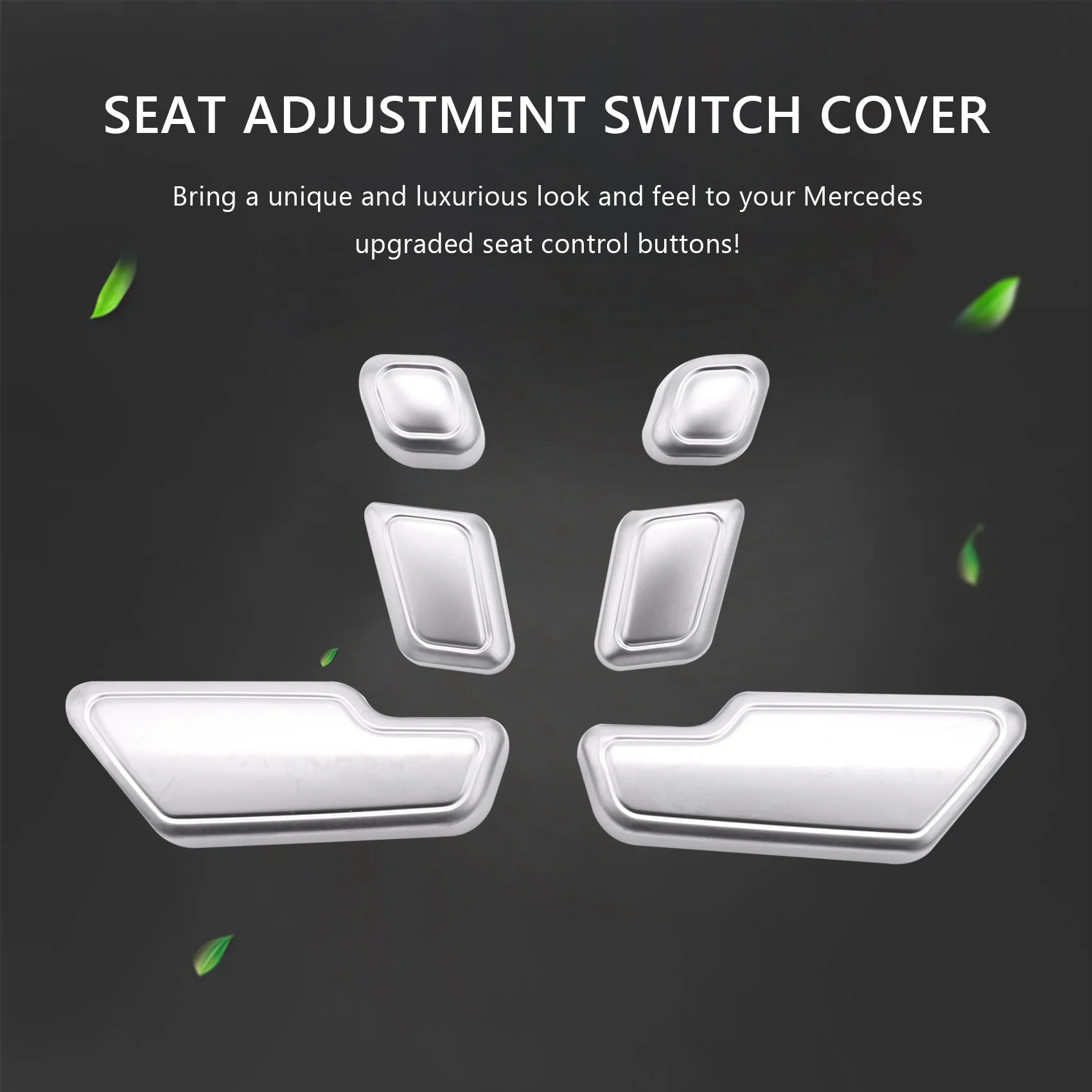 Car Zinc Alloy Door Seat Adjust Button Switch Cover Sticker Trim for Benz C E GLK GL ML Cl  W204 W212 W218 Accessories