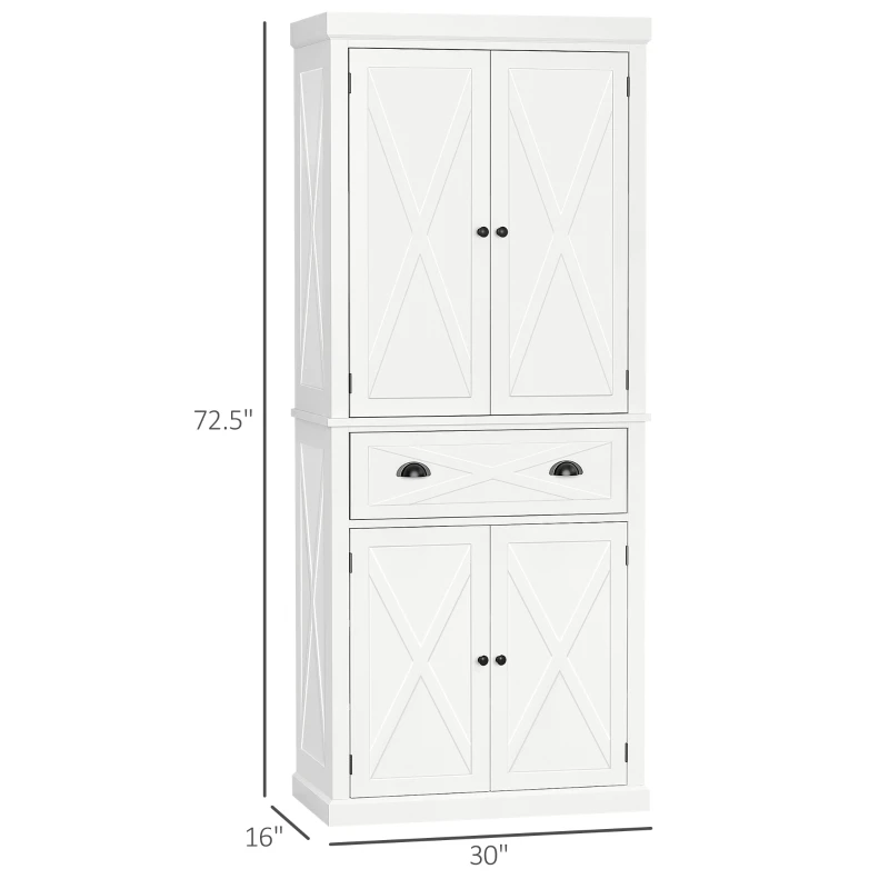 https://ae01.alicdn.com/kf/Sc19af58f39184969af20ad282af533754/White-Sideboard-4-Door-Kitchen-Pantry-Cabinet-Storage-Cabinet-Organizer-with-6-Tiers-1-Drawer-and.jpeg