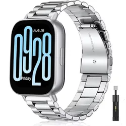 Premium Stainless Steel Metal Strap - 22/20mm Adjustable Bracelet Band - Samsung Watch 7 6 5 (Silver and tool)