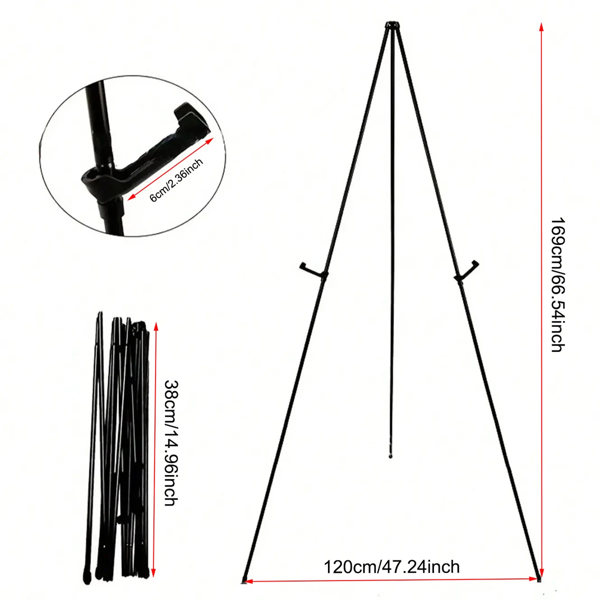 Easy Folding Display Stand Anti-slip Adjustable Height Display Easel Wedding Decor Birthday Party Gatherings Supply folding display stand