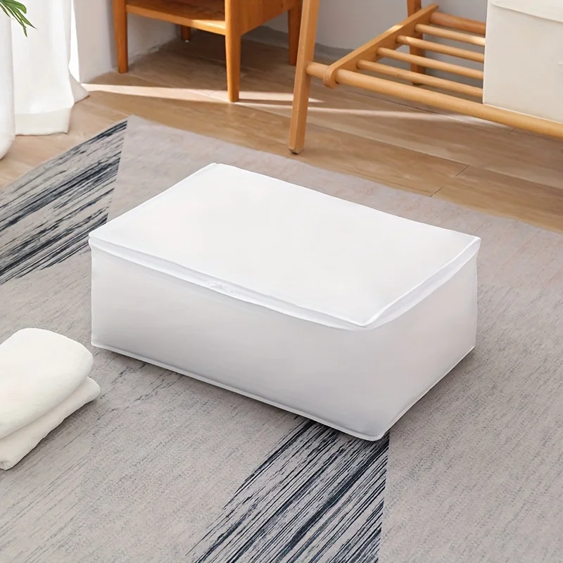 1pc-Large storage bag with lid, bedding storage container, comfort items, clothes, wardrobe, sturdy zipper 4