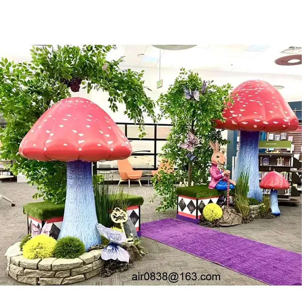 Floor Standing Giant Inflatable Mushroom Party Decoration Led Mushroom Balloon Club Lighting Art Props For Park Street AM217021 10 foot halloween inflatable purple spider 2016 indoor outdoor party yard decoration