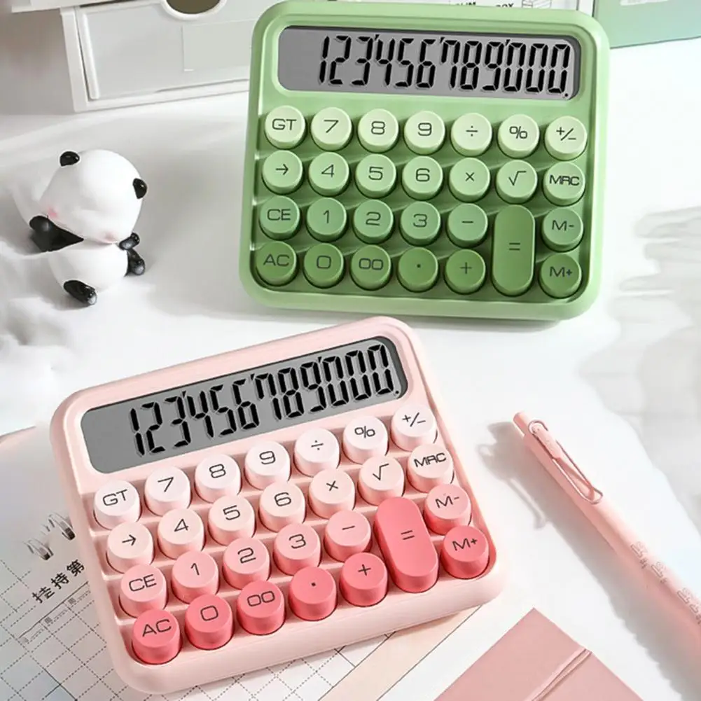 12-Digit Calculator Professional Simple Solid Color Calculator with Silent Mechanical Switch Big Buttons for Office School - 3