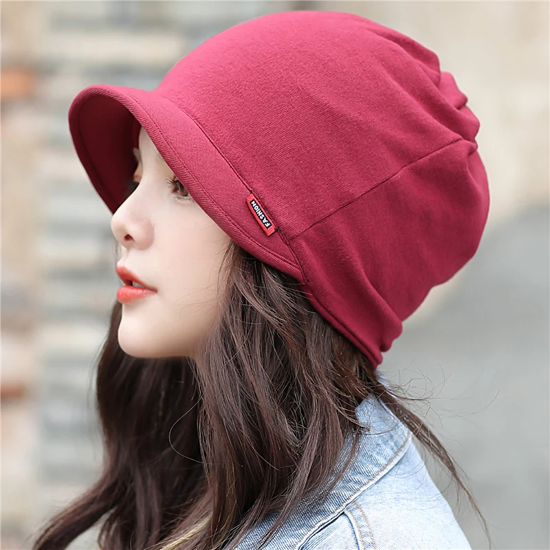 Ladies Knitted Head Cap Ladies Fashion Windproof Warm Thicken Hats Simple Solid Color Hat Women Autumn Winter Hat windproof winter hat