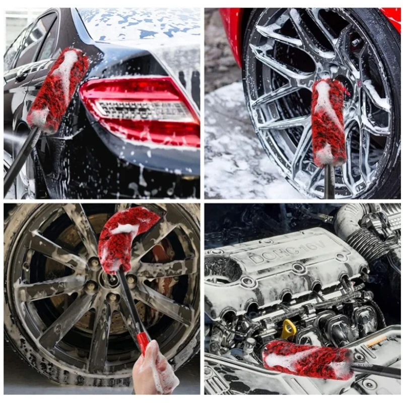 

Car Wheel Woolies Plush Soft Alloy Wheel Cleaning Brush Detailing Brushes for Auto Motorcycle Maintenance Care Clean Tool