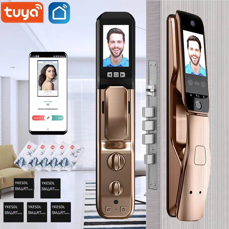 Tuya APP Remote Control Voice 3D Face Recognition Smart Door