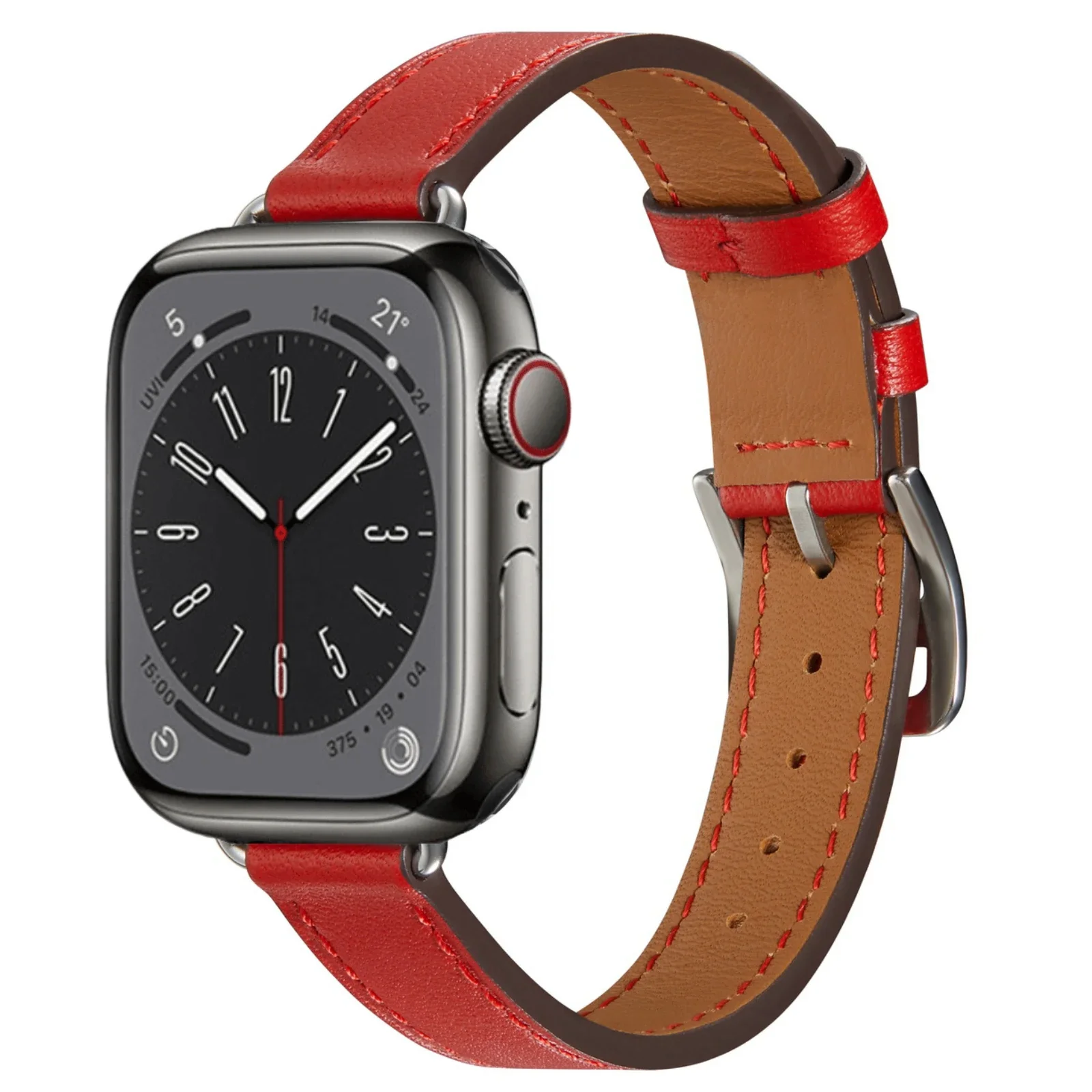 Premium Genuine Leather Watch Strap - Elegant and Versatile Wristband Bracelet