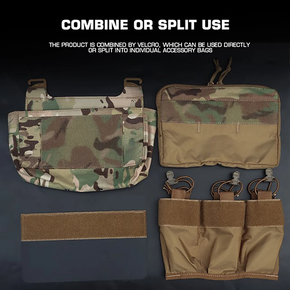 Tactical DOPE Front Flap Double Stack Abdominal Fanny Pack Triple Magazine Pouch Insert Kangroo Pouch FCPC Accessories