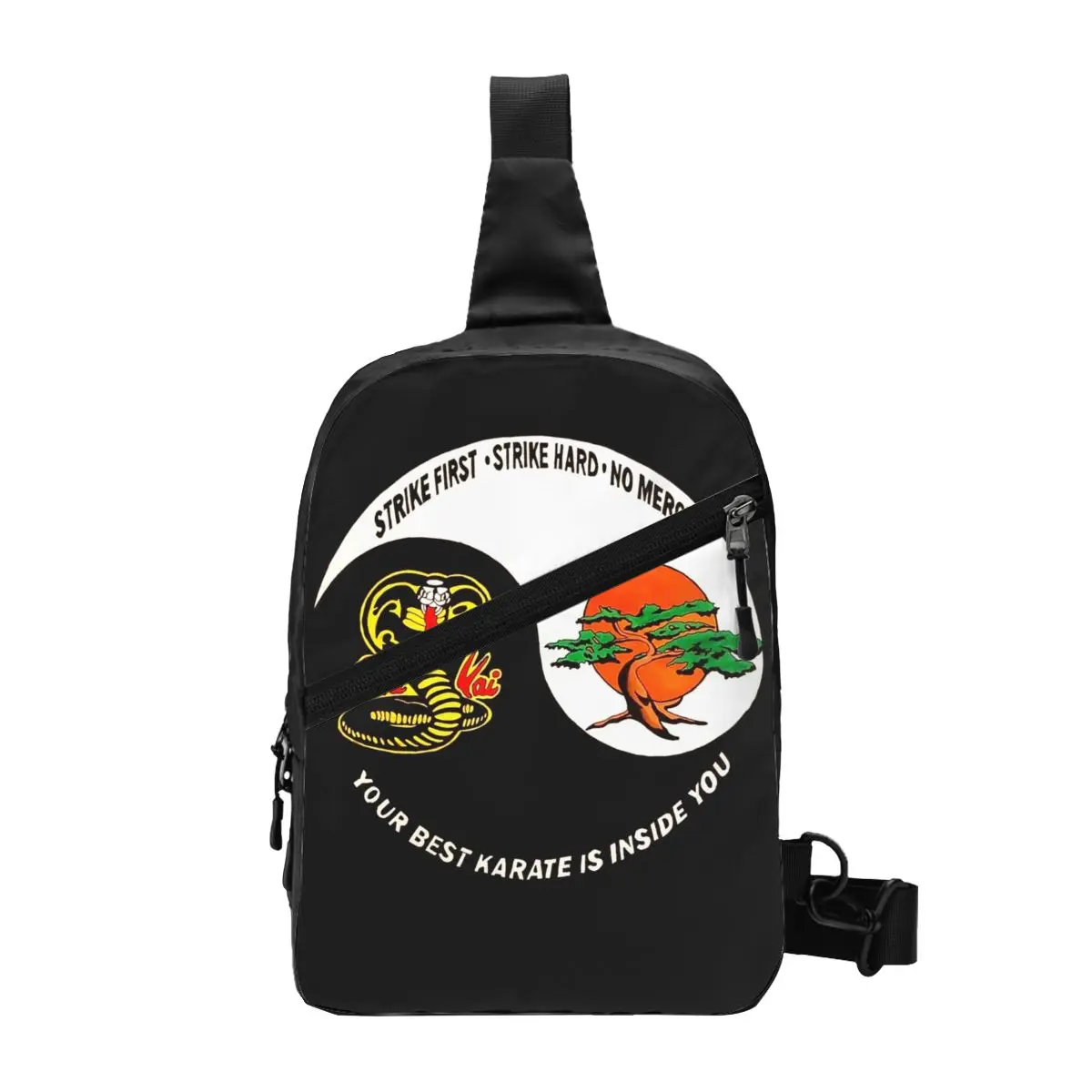 

Miyagi Do Cobra Kai Sling Chest Bag Custom Yin Yang The Karate Kid Shoulder Crossbody Backpack for Men Traveling Daypack