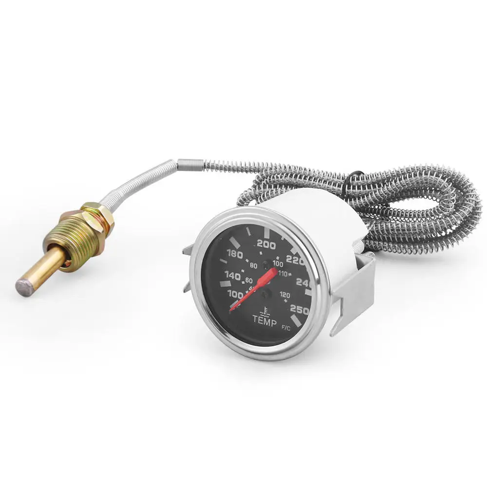 2인치 52mm 자동차 개조용 기계식 수온계 40-120 ℃ /100-250 ℉   12V NPT 1/2 전기 장비 제품