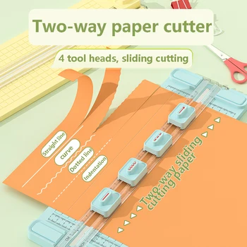 Tagliacarte bidirezionale 1PC 4 in 1, tagliacarte manuale per ufficio, invia 4 teste di taglio, design per scuole, uffici e case