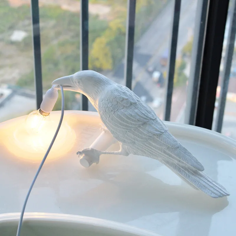 Modern Lucky Bird Table Lamp Bedroom Bedside Living Room Table Lights Creative Resin Animal Lively Home Decor Lighting Fixture 3