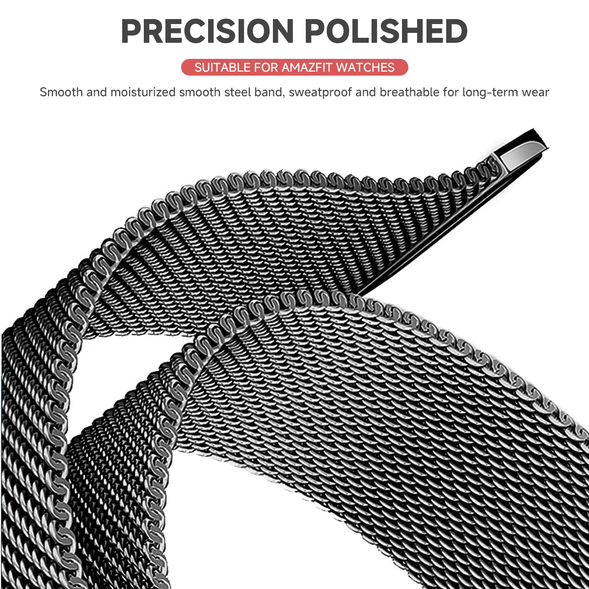 Stainless Steel Milanese Magnetic Loop Strap Smartwatch Wristband Bracelet