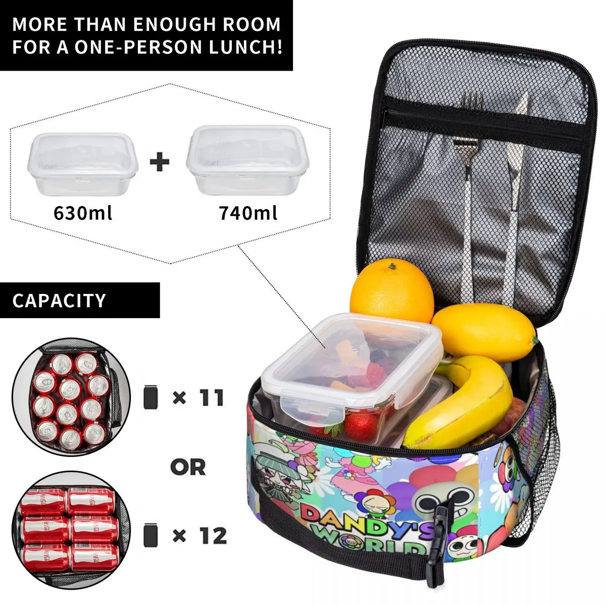 Dandys World Game Accessories Insulated Lunch Bag For Outdoor Food Box Portable Thermal Cooler Lunch Boxes