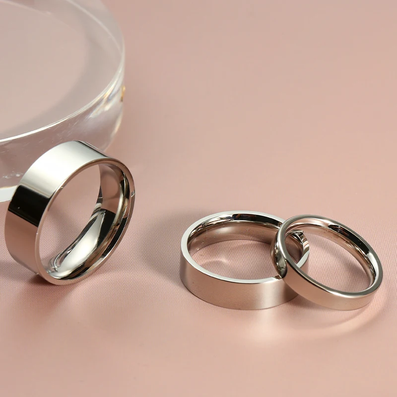 Soul Men 6mm Polish Flat 316L Stainless Steel Rings Male Female Wedding Engagement Band Classic Style Big Size 5 to 15 3