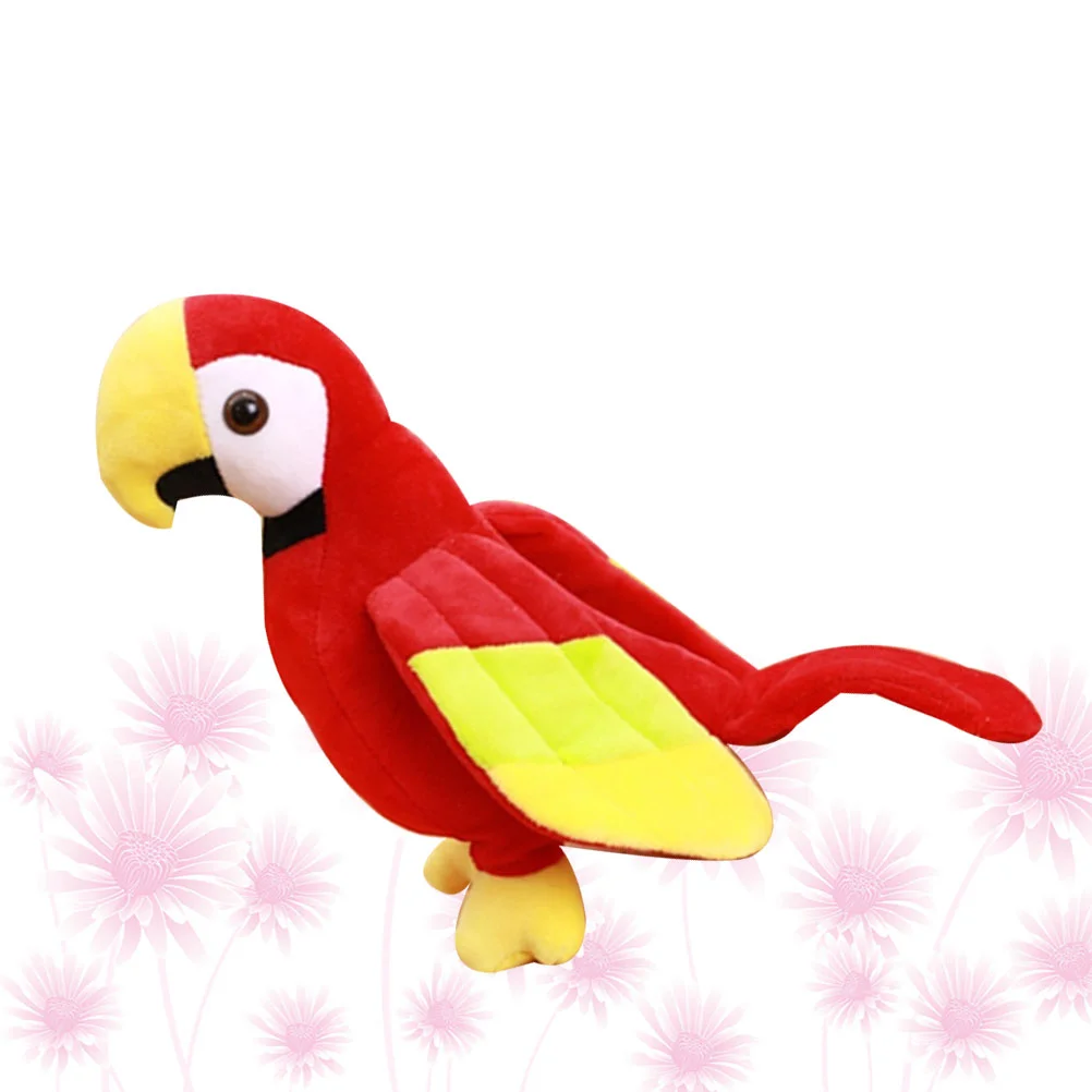 

Parrot Statue Hamster Toys for Newborn Plush Filling Soft Stuffed Animal Red outside Kids