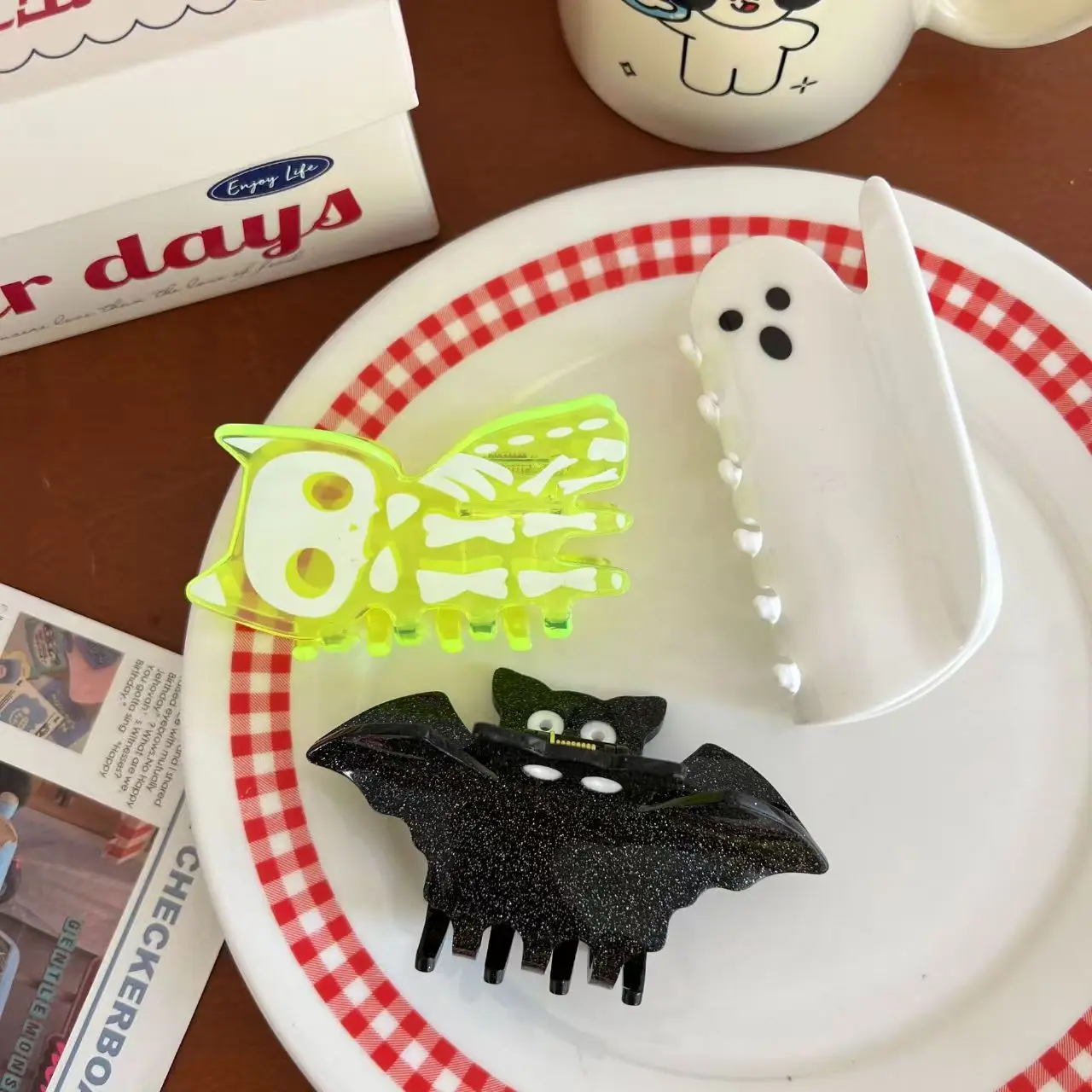 2025 Grenzüberschreitende neue Halloween-Greifklammer, Fledermausgeist, Hinterkopf, Hochsteckfrisur, Hai-Clip, Kopfschmuck, Haarkratzer, Haarnadel – Detail 2