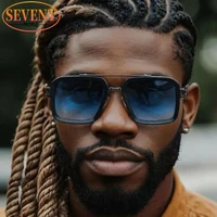 Lunettes de soleil carrées steampunk surdimensionnées pour hommes, grandes, marque de luxe vintage 2026, pour la conduite en extérieur, tendance, à double pont 3