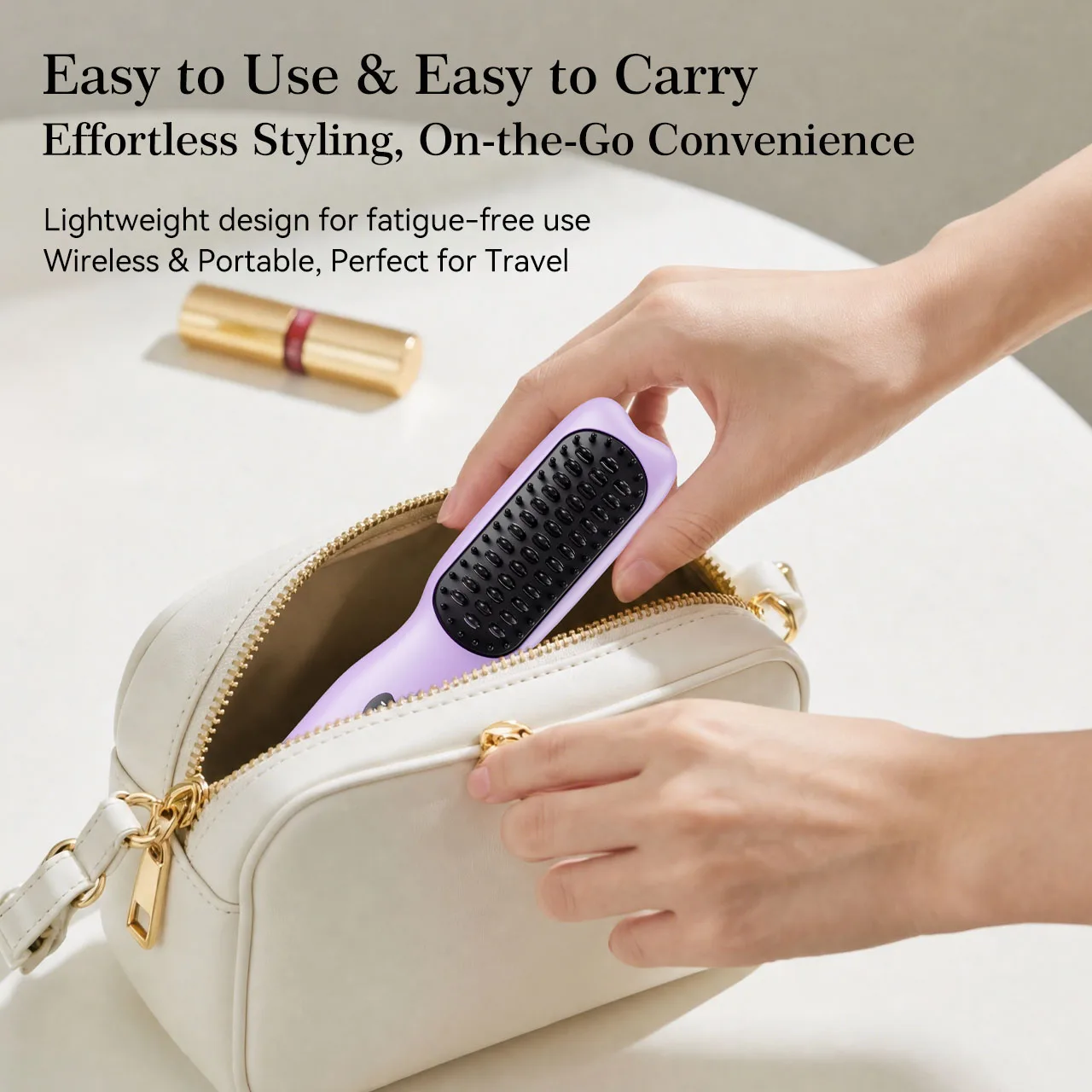 Hatteker Wireless Hair Straightening Comb Portable USB Multi-temperature Control for Straightening And Curling 7