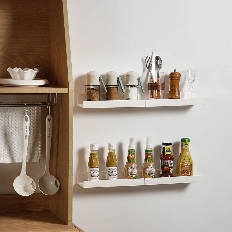 T-Shaped HIPS Bathroom Organizer-No Drill Wall-Mounted Shelf for Mirror Cabinets, Waterproof & Durable (White)