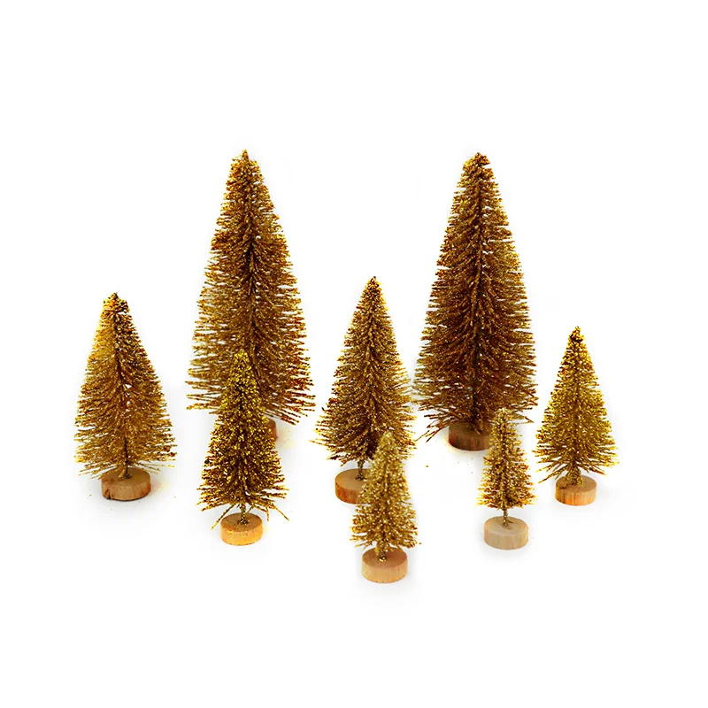 Mini Christmas Tree 8Pcs 50-125mm Mixed Size Small Pine Tree Desktop for Home New Year Xmas Party Table Decoration Navidad mini christmas tree
