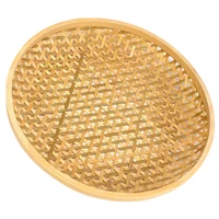 Fruits Basket Bamboo Woven Snack Plate Storage (large Size) Decorative Desktop Tray Manual Serving Food 2
