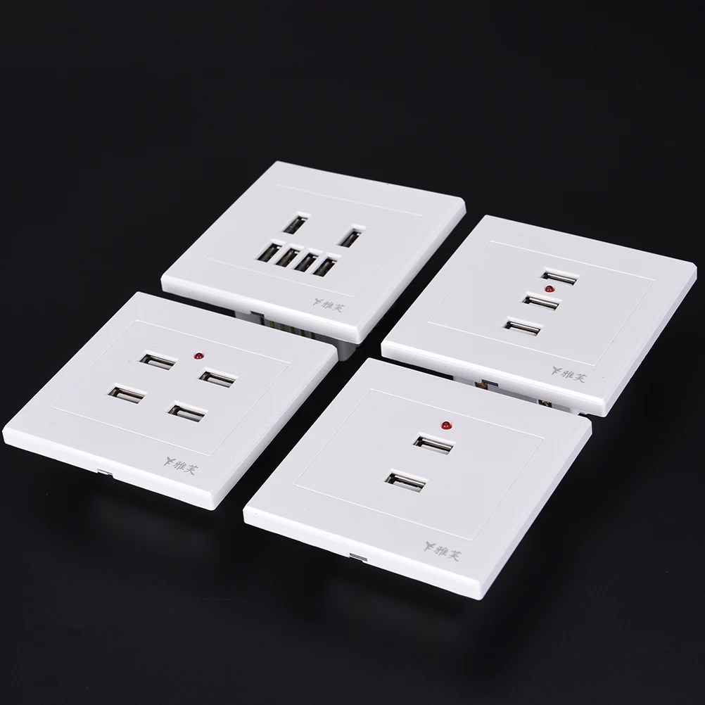 USB DC 2/3/4 /6Ports 5V 3.1A Electric Wall Charger Dock Station Socket Power Outlet Panel Plate Switch Power Adapter Plug