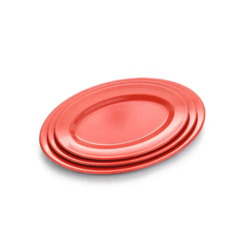 Melamine Red Dinner Plate Fast Food Square Dishes School Rice Meal Serving Trays Cheap Hotel Table Decoration and Accessories