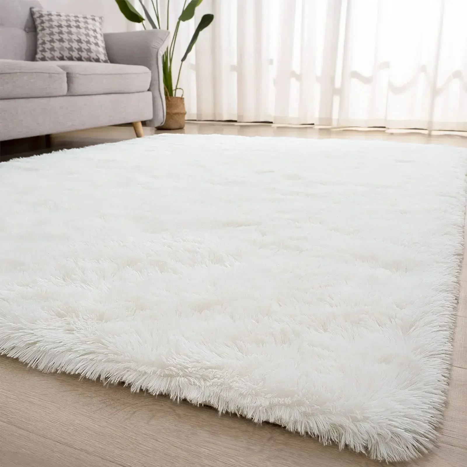 Plush-Carpet-Suitable-For-Living-Room-White-Soft-Fluffy-Carpets-Bedroom ...