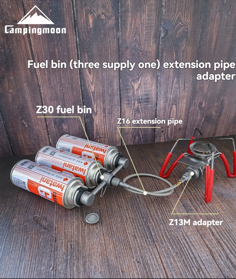 CAMPINGMOON 3-in-1-Butan-Adapter, Verlängerungsschlauch, geteilter Ofen-Adapter, magnetischer Saugkopfanschluss für Camping – Detail 1