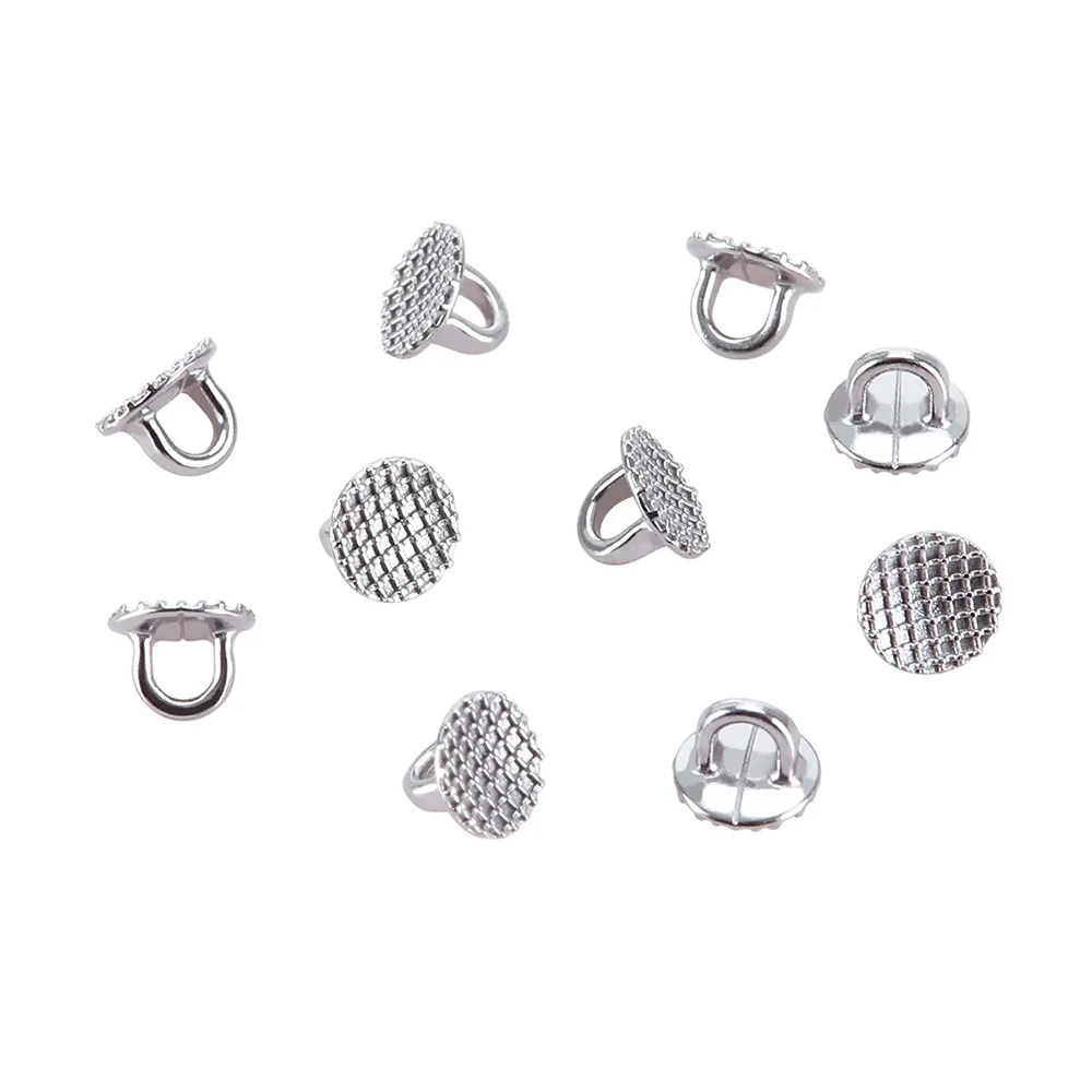 10 teile/paket AZDENT Dental Kieferorthopädische Lingual Taste Monoblock MIM Mesh Boden Bondable Metall Keramik Zunge Seite Schnalle Bondable – Detail 6