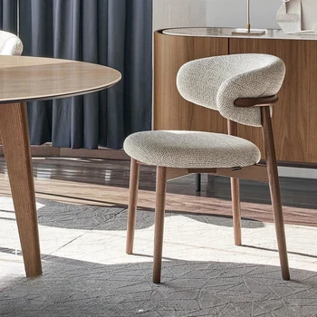 Mid - Century Modern Dining Chair: A Perfect Blend of Comfortable Upholstered Seat, Ideal for Elevating Your Dining Space