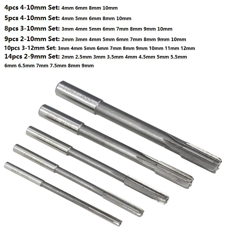 2.0-12mm HSS H7 Machine Reamer Set Straight Shank Milling Reamers Set Chucking Machine Cutter Tool 2