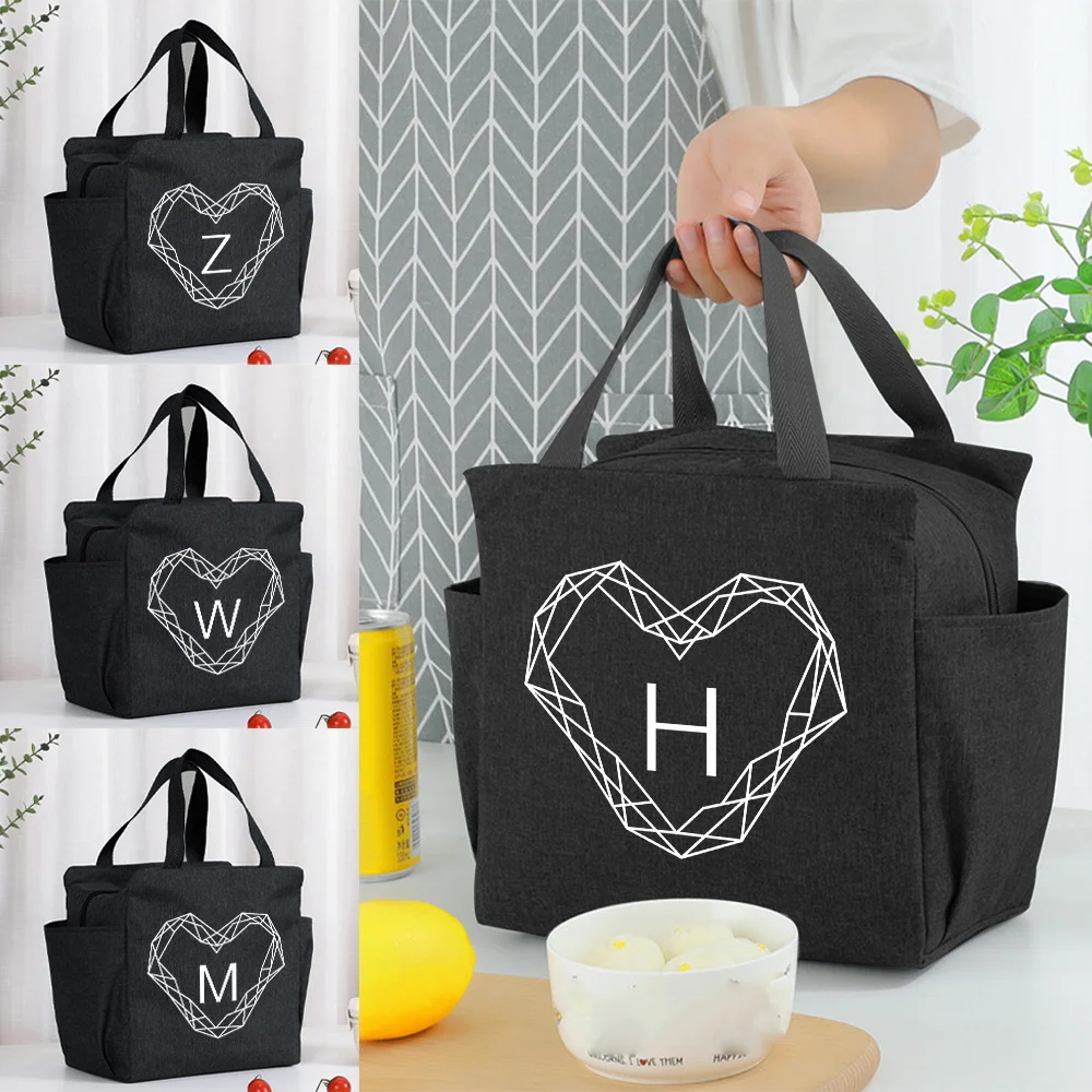 

2024 Lunch Bags for Women Kids Portable Insulated Canvas High Capacity Lunch Bag Printing Diamond Series Food Box Thermal