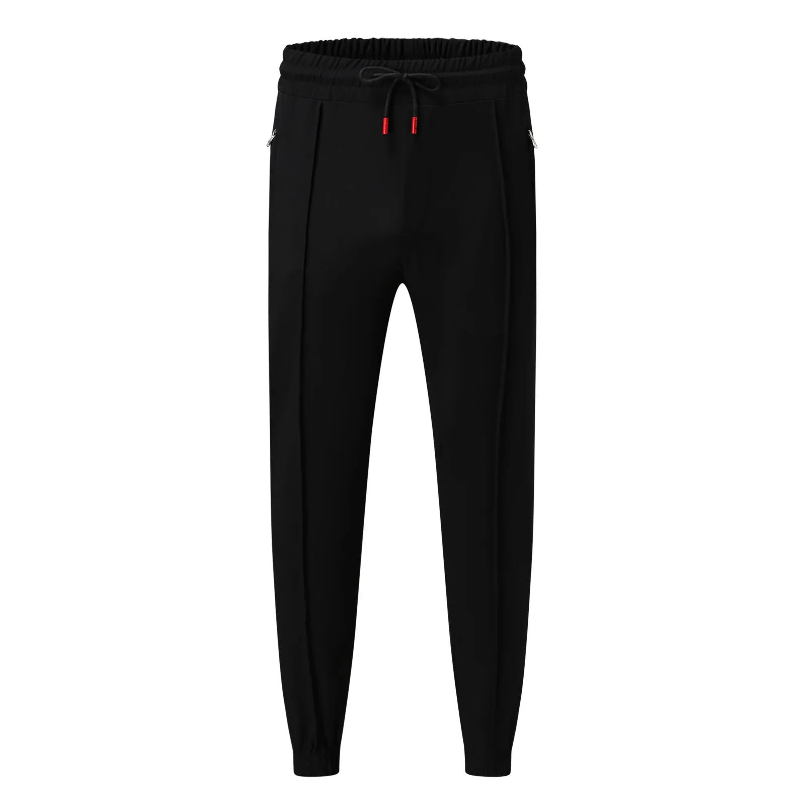 red sweatpants Men's Fashion Pants Sweatpants Zipper Casual Thin High Elastic Sports Breathable Quick-drying Trousers Pockets Jogging Pants green sweatpants