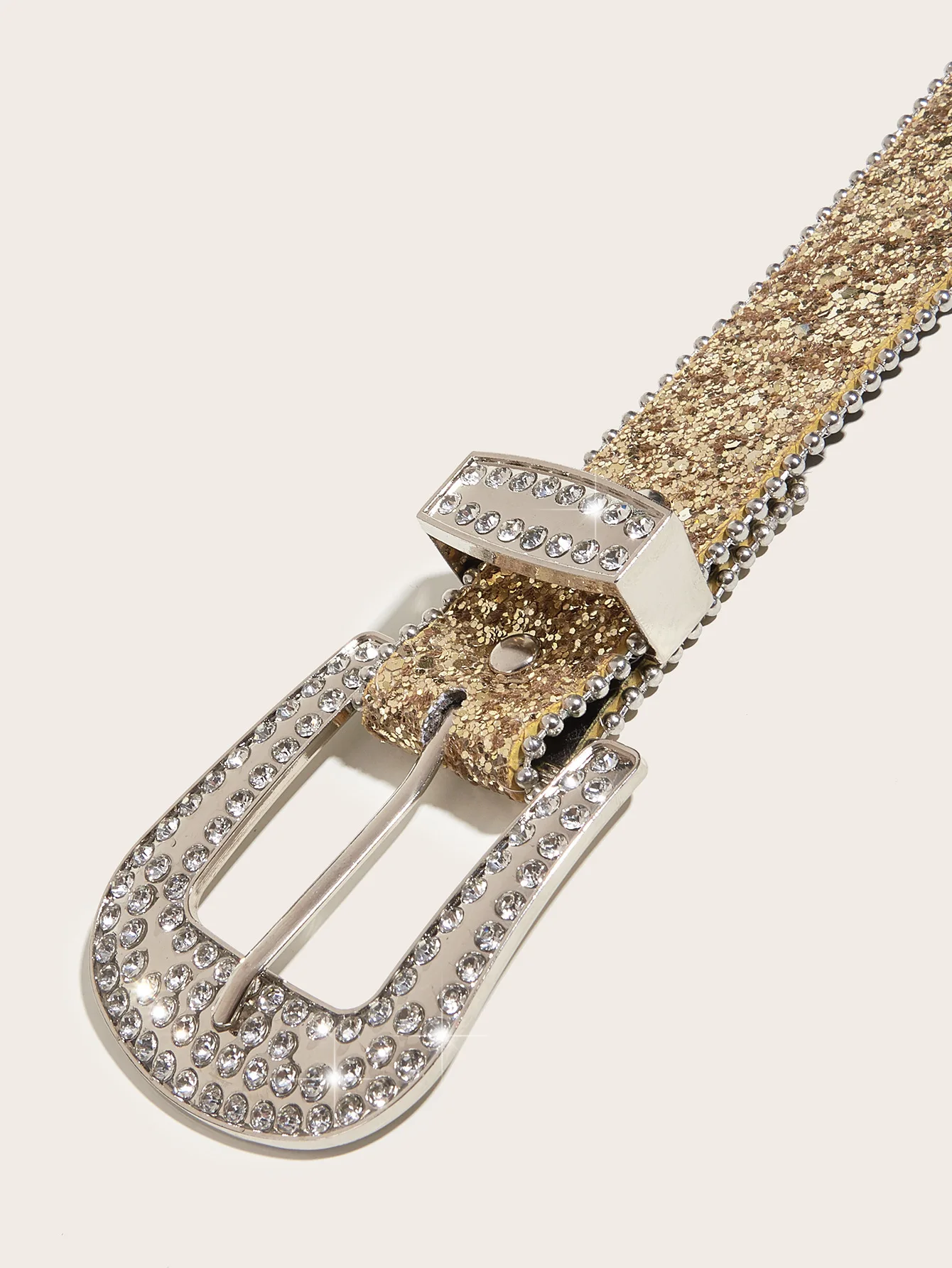 Rhinestone Western Cowgirl Belt - Y2K Sparkling PU Leather Accessory for Women