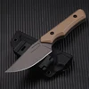 CIVIVI M2 Spare fixed blade knife with Kydex sheath belt clip, tan G10 handle (7.8 cm satin D2) 2