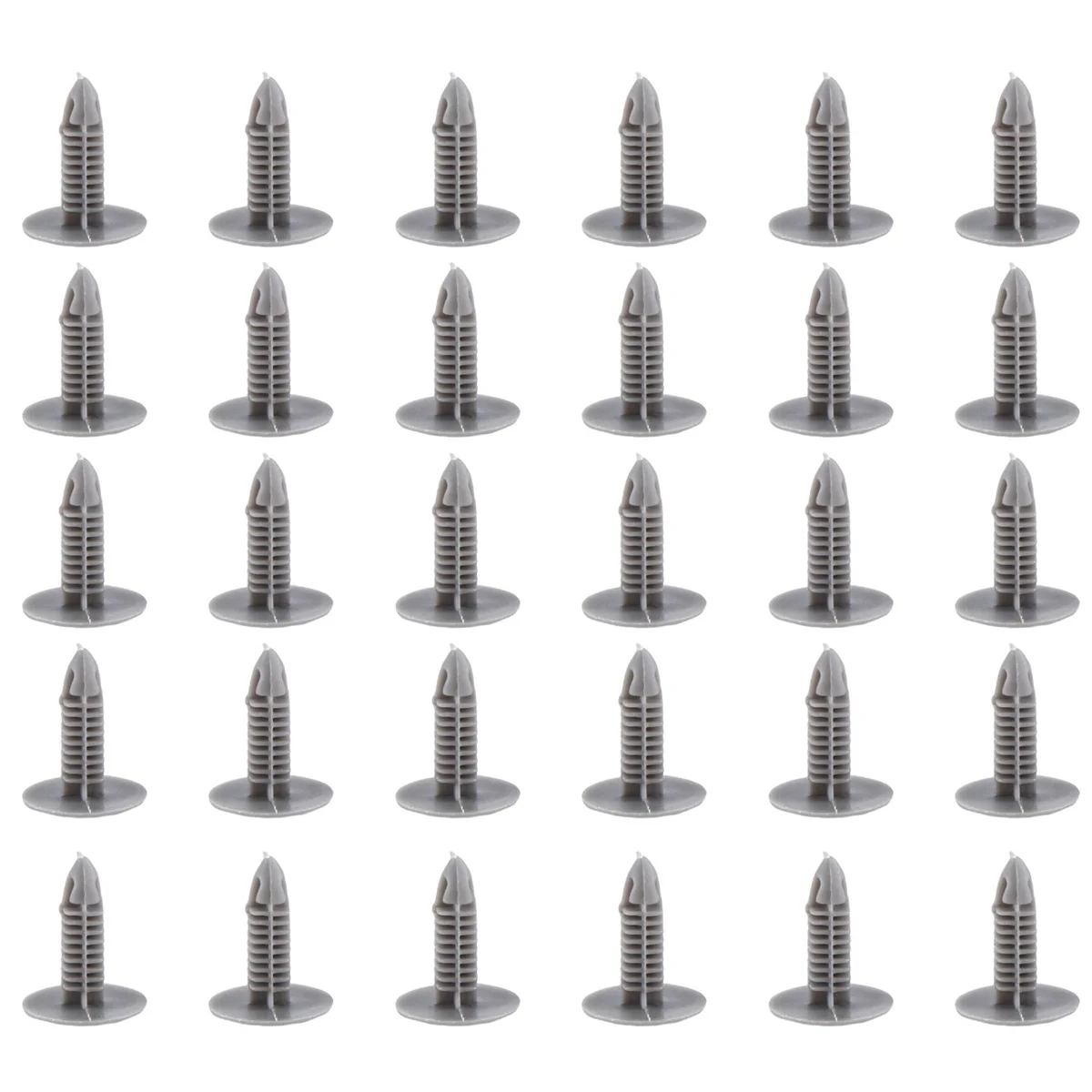 

30 Pieces Plastic fastening screws Gray Flange Fender Bumpers Clips For 6mm x 6.7mm Hole