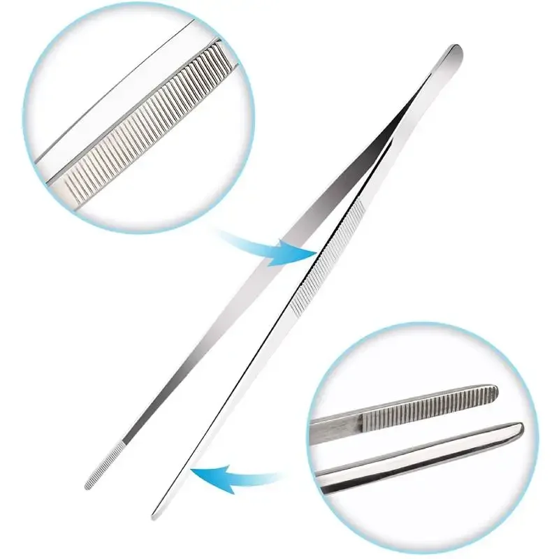 5/6/8/10/12 Inch Stainless Steel Plant tweezers Straight Tweezer Feeding Tongs Aquarium Tweezers for Gardening Fish Tank Aquatic