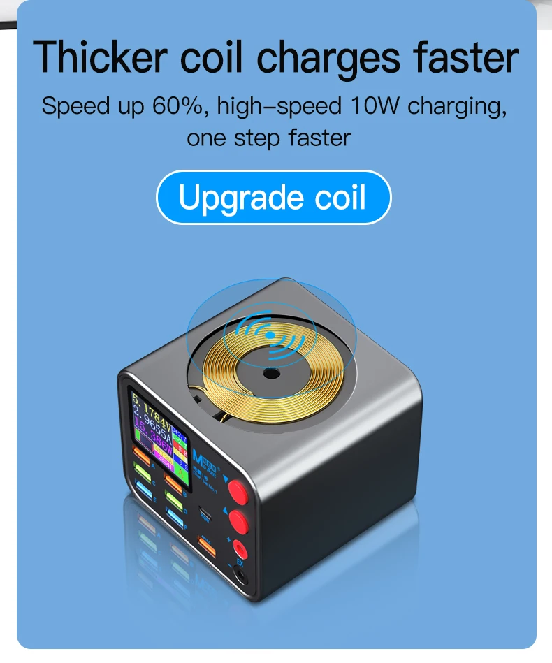 MaAnt DianBa 1 Pro Wireless Smart Charge QC 3.0 8 USB Port Wireless Charging Dock LCD Display For Mobile Phone Charging Repair