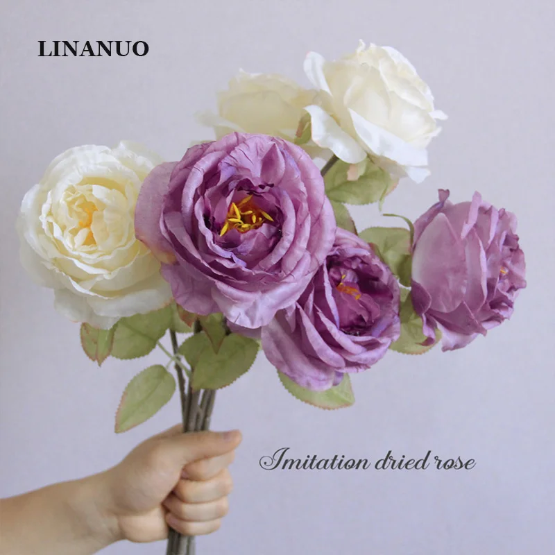 

10Pc Artificial Big Rose Silk Flower for Home Decoration Flower Arrangement Bridal Bouquet Wedding Party Event Decor Photo Props