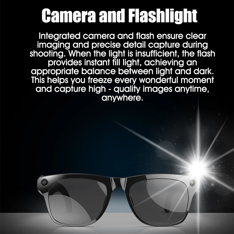 LIGE 100W Pixel Intelligent Glasses AI HD Shooting Video Recording Voice Call Translation Object Recognition Smart Sunglasses