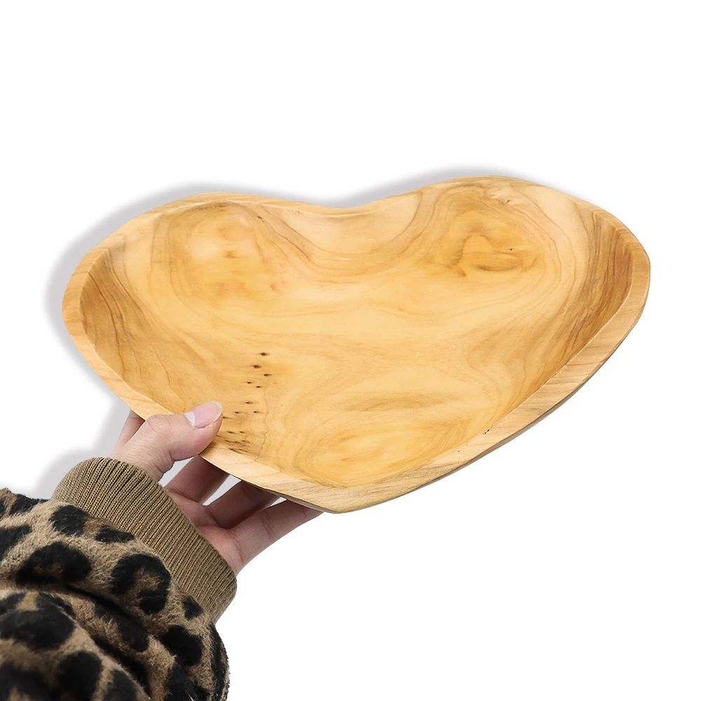 HONEYPUFF Love Wood Big Wooden Tray Wooden Tobacco Tray Beautiful Heart Plate Tray