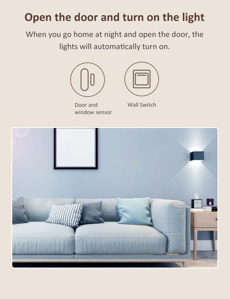 Tuya Smart WiFi Door Window Alarm Sensor Smart Home Open Closed Detectors Wifi H