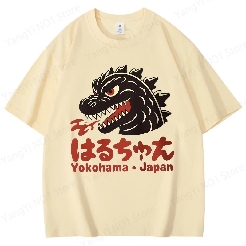 Monster Head Fierce Bedrucktes Herren-T-Shirt aus 100% Baumwolle, Oversized Pop-Kultur Grafik-T-Shirts für Damen, Streetwear Oberteile