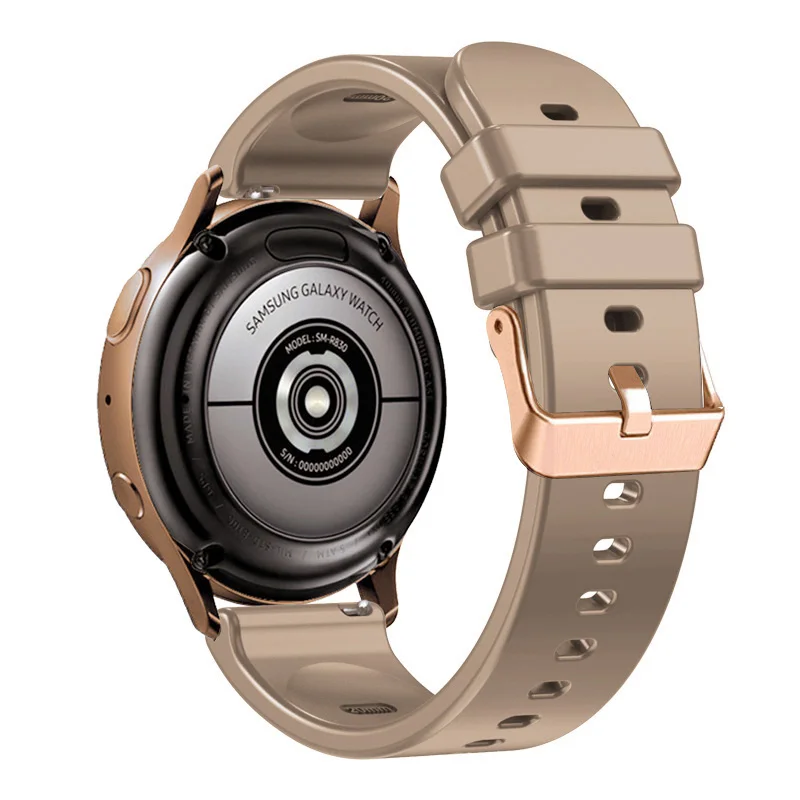 Rose Gold Silicone Smart Watch Strap with Buckle - 20mm Wristband