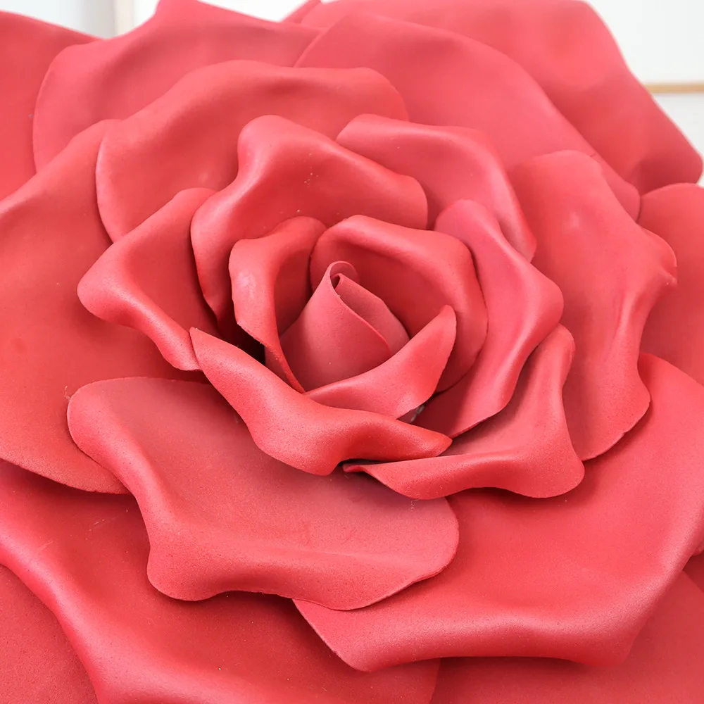 1pc Road Leading Giant PE Foam Paper Curl Rose Flower Branch Wedding Party Stage Setting Layout Decor Supplies Large Rose Flores