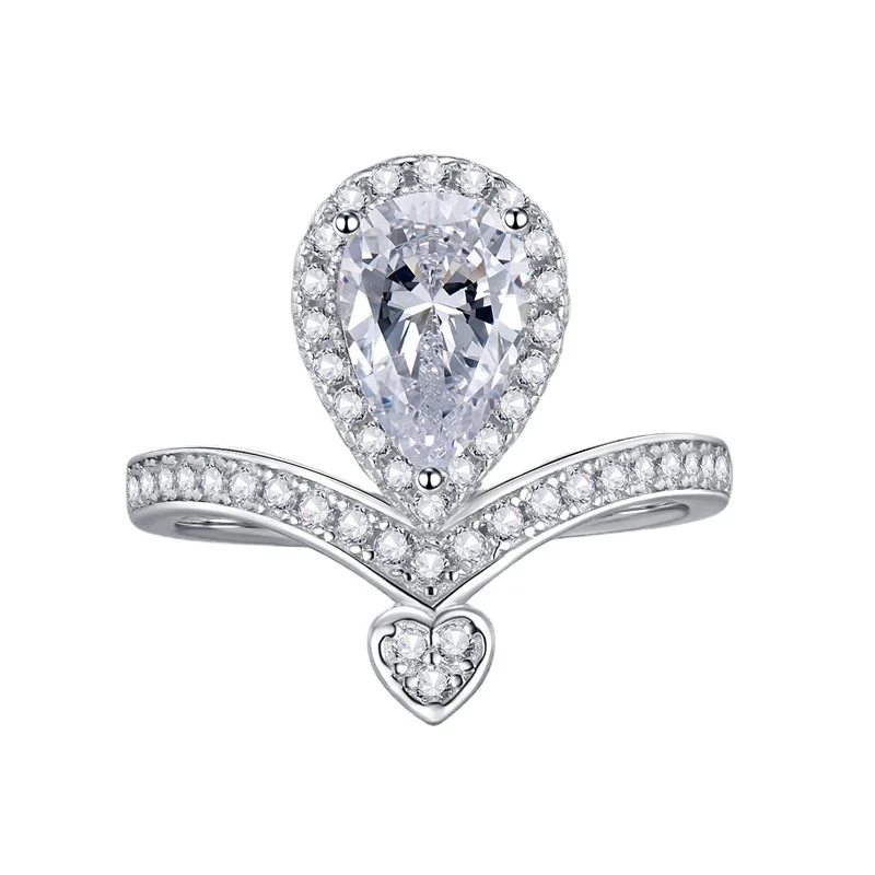 

Новинка 2022, кольцо в форме грушевидной капли, 6 х9, кольцо с бриллиантами для женщин, модное простое и универсальное, цельное