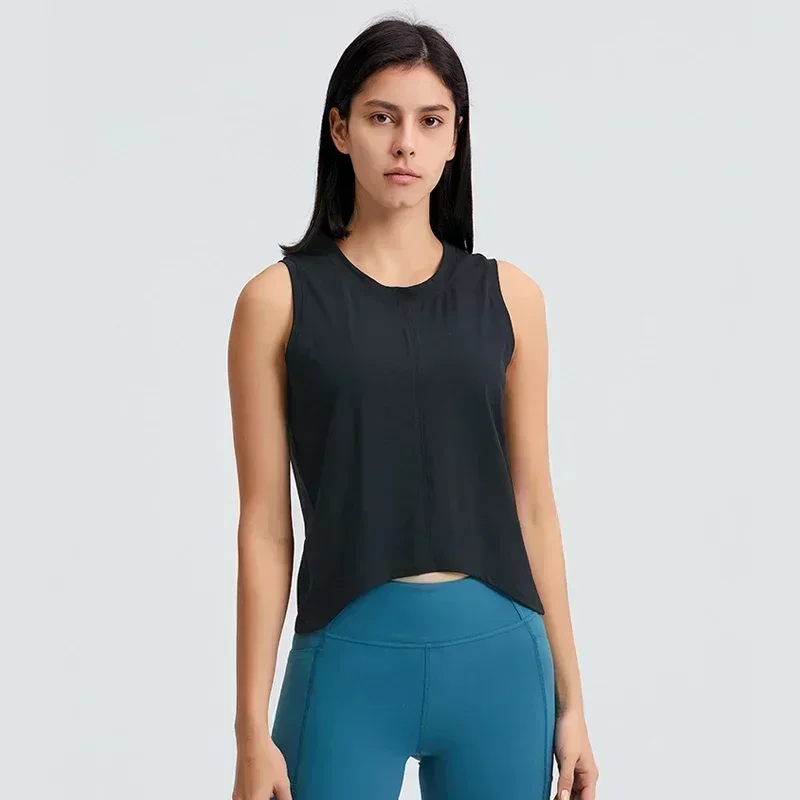 Lemon Women Sports Yoga Tank Top Gym Fitness Breathable Workout Vest Crop T-shirt West Sleeveless Shirts Tops Womens Clothing