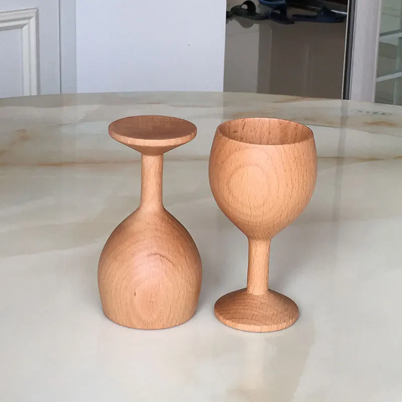 1PCS Retro Wooden Wine Cup Sour Jujube Wood/Acacia/Beech Red Wine BaiJiu Glass Handmade Natural Wood Goblet Drinkware Supply